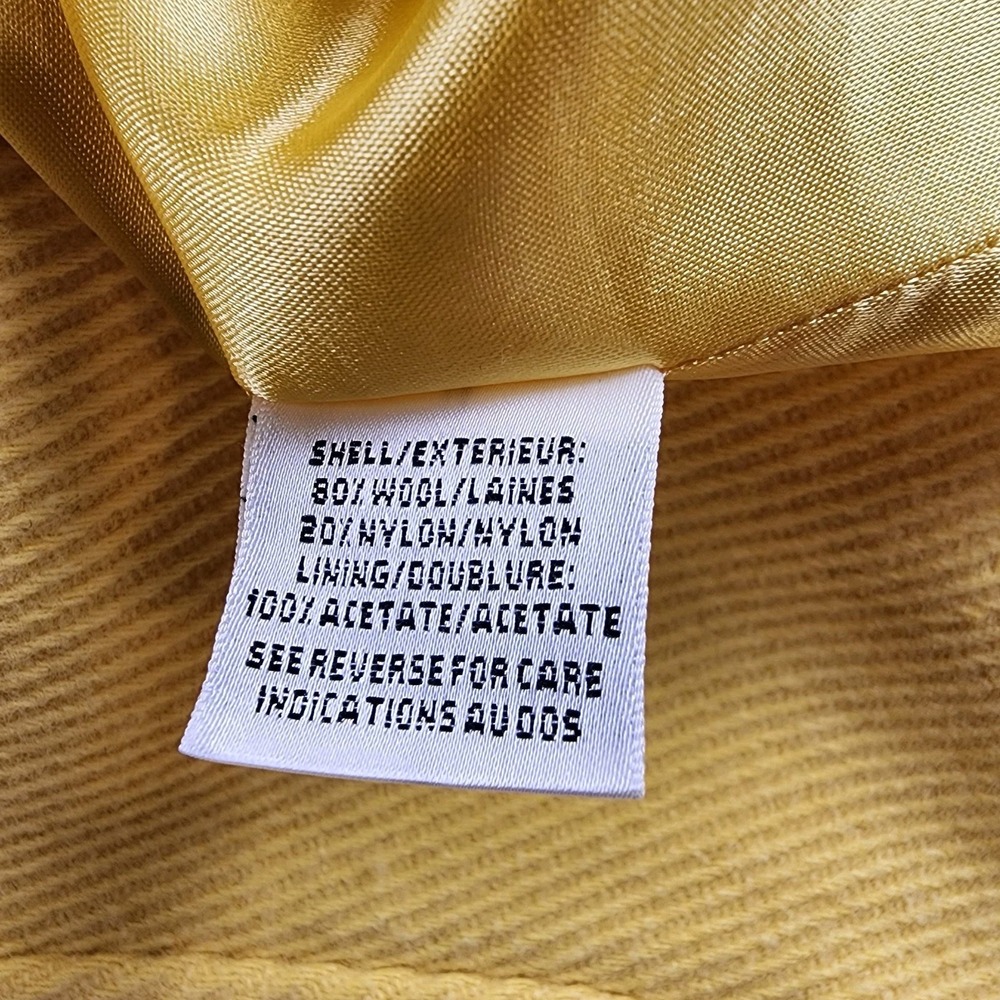 Talbots Wool Blend Coat Overcoat Womens 2P Butter Yellow Casual Career Sunny Fun - Picture 13 of 14